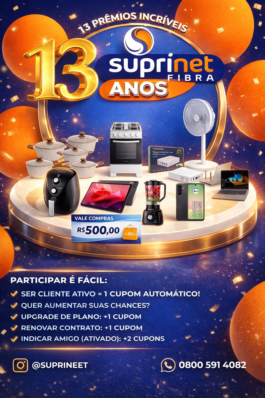 Promoção Suprinet 13 anos